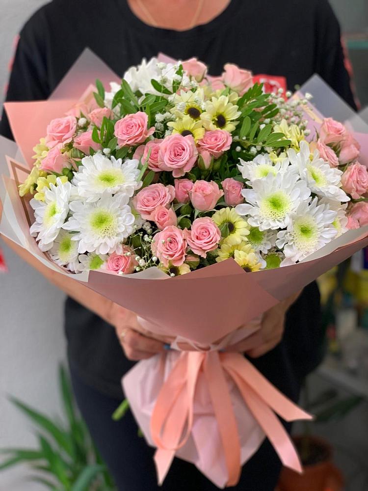 Букет цветов из: Розы и Хризантемы в Родниках Московской области