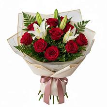 Букет цветов из:  Лилии и Розы в Родниках Московской области