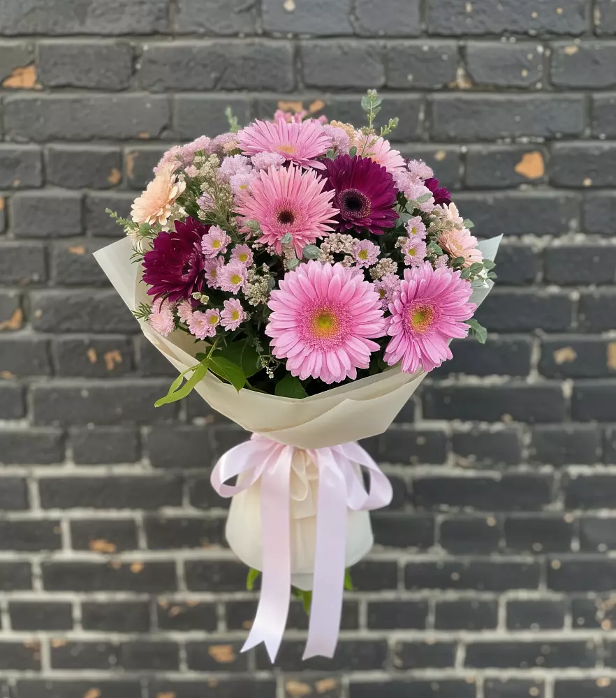 Букет цветов из: Герберы и Хризантемы в Родниках Московской области