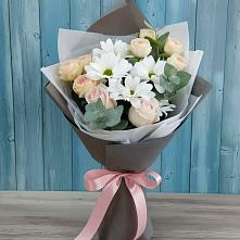 Букет цветов из:  Хризантемы и Розы в Родниках Московской области