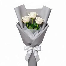 Букет 3 белые розы #REPLACE_PRED# Родниках Московской области