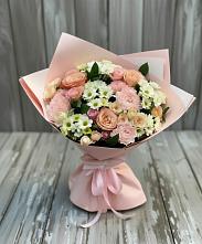 Букет цветов из:  Гвоздики, Розы и Хризантемы в Родниках Московской области