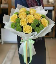 Букет цветов из:  Хризантемы и Розы в Родниках Московской области