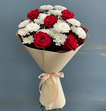 Букет цветов из:  Розы и Хризантемы в Родниках Московской области