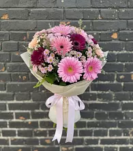 Букет цветов из:  Герберы и Хризантемы в Родниках Московской области
