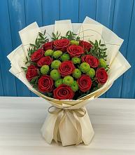 Букет цветов из:  Розы и Хризантемы в Родниках Московской области