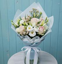 Букет цветов из:  Розы и Лизиантусы в Родниках Московской области