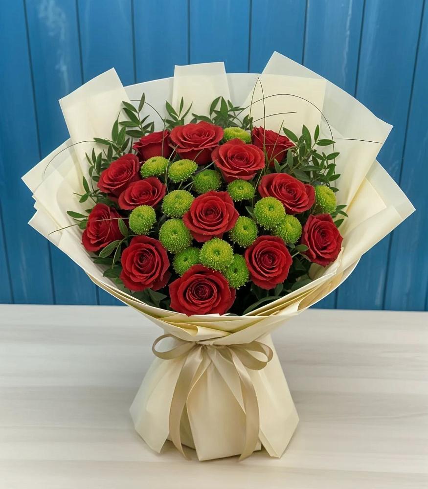 Букет цветов из: Розы и Хризантемы в Родниках Московской области