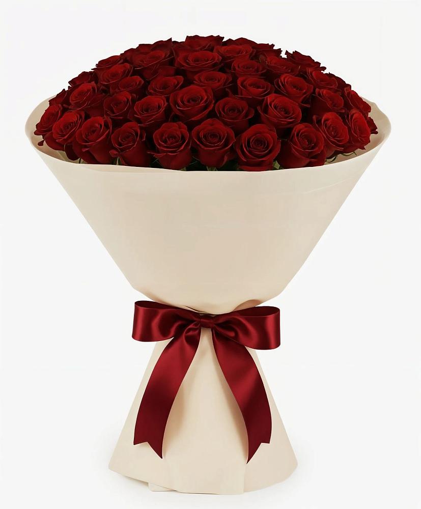 Букет 101 Бордовая роза Блэк Бакарра в Родниках Московской области