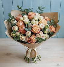 Букет цветов из:  Альстромерии и Розы в Родниках Московской области