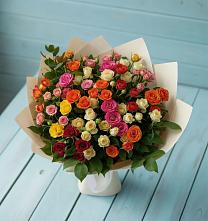 Букет Микс из разноцветных кустовых роз #REPLACE_PRED# Родниках Московской области