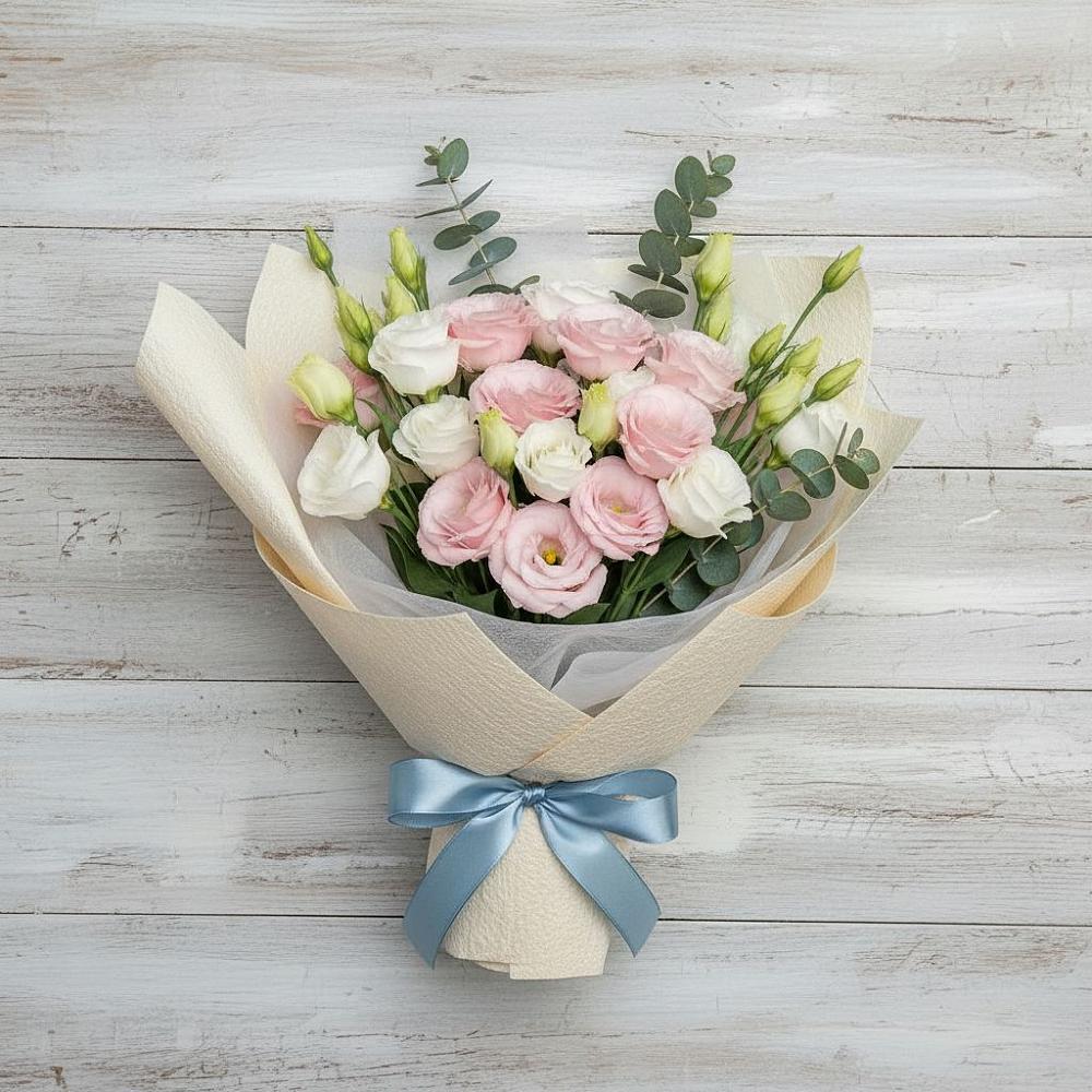 Букет цветов из: Лизиантусы в Родниках Московской области